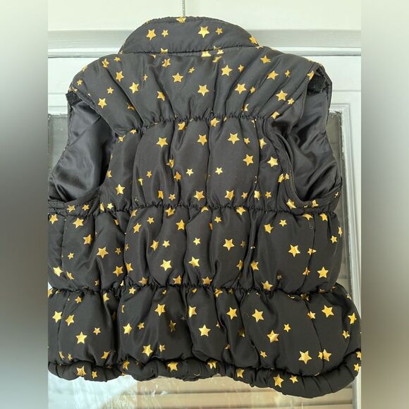 Healthtex black gold stars zippered puffer vest, great condition, wide stitch,3T - Picture 8 of 8